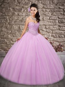 Fabulous Sleeveless Lace Up Floor Length Beading Sweet 16 Dress