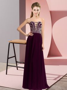 Floor Length Burgundy Dress for Prom Sweetheart Sleeveless Lace Up