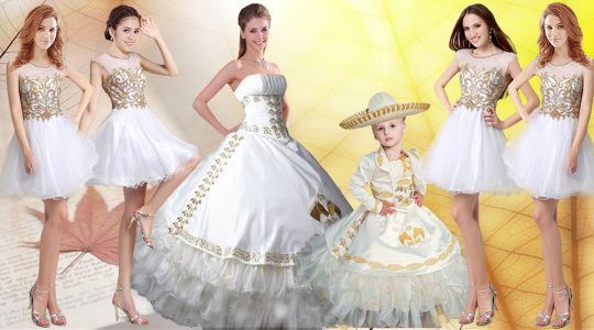 Flirting Floor Length Lace Up Sweet 16 Dress White for Military Ball and Sweet 16 and Quinceanera with Embroidery and Ru
