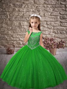 Sleeveless Zipper Floor Length Beading Child Pageant Dress