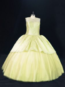 Tulle Sleeveless Ball Gown Prom Dress and Beading
