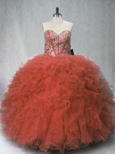 Stylish Tulle Sleeveless Floor Length 15 Quinceanera Dress and Beading and Ruffles