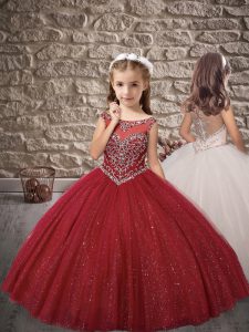 Sleeveless Beading Zipper Little Girl Pageant Dress