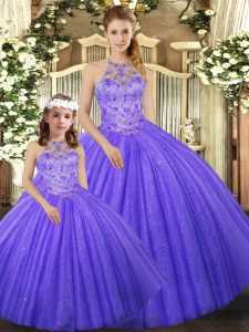 New Arrival Floor Length Ball Gowns Sleeveless Lavender Ball Gown Prom Dress Lace Up