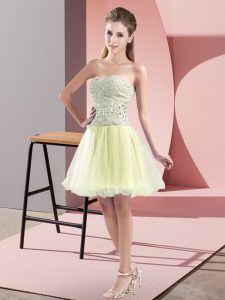 Yellow Green Prom Party Dress Prom and Party with Beading Sweetheart Sleeveless Zipper