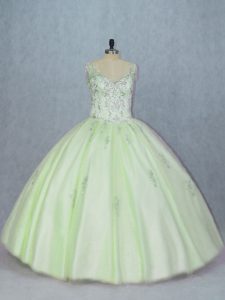 Trendy Tulle Sleeveless Sweet 16 Quinceanera Dress and Beading
