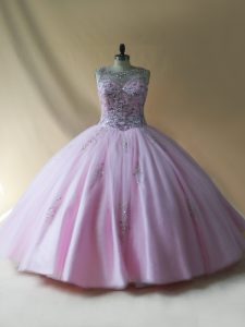 Fabulous Sleeveless Lace Up Floor Length Beading 15 Quinceanera Dress