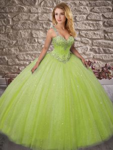 Amazing Sleeveless Beading Lace Up Quinceanera Gowns