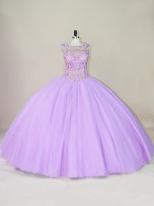 Beading Vestidos de Quinceanera Lavender Lace Up Sleeveless Floor Length