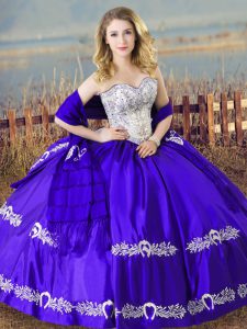 Artistic Blue Sleeveless Satin Lace Up Sweet 16 Dress for Sweet 16 and Quinceanera