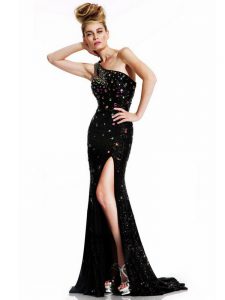 Suitable Black Sleeveless Brush Train Backless Womens Evening Dresses for Prom and Party and Military Ball