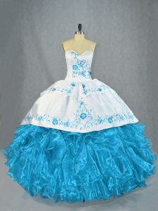 Fabulous Ball Gowns Sleeveless Baby Blue Sweet 16 Dresses Lace Up
