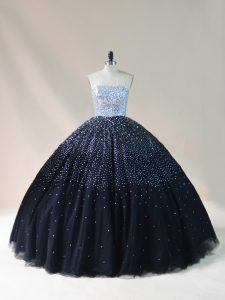 Trendy Sleeveless Lace Up Floor Length Beading Sweet 16 Dress