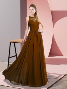 Deluxe Sleeveless Zipper Floor Length Lace Evening Dress