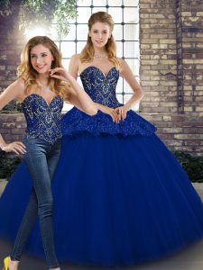 Low Price Sleeveless Lace Up Floor Length Beading and Appliques Sweet 16 Quinceanera Dress