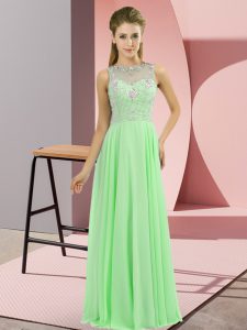Sophisticated Floor Length Zipper Dress for Prom for Prom and Party with Beading