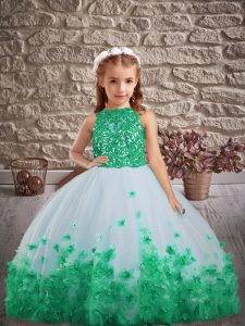 Inexpensive Floor Length Ball Gowns Sleeveless Multi-color Custom Made Pageant Dress Backless