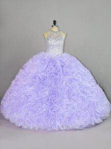 Lace Up Sweet 16 Dress Lavender for Sweet 16 and Quinceanera with Beading and Ruffles