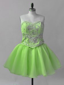 Sleeveless Mini Length Beading Lace Up Party Dress Wholesale with