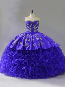 Inexpensive Sweetheart Sleeveless Brush Train Lace Up Vestidos de Quinceanera Purple Fabric With Rolling Flowers