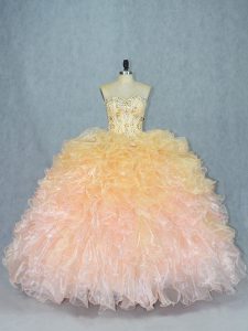 Ball Gowns 15th Birthday Dress Multi-color Sweetheart Organza Sleeveless Floor Length Lace Up
