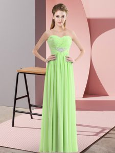 Designer Chiffon Sleeveless Floor Length Prom Evening Gown and Beading