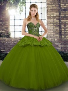 Sleeveless Beading and Appliques Lace Up Sweet 16 Dress