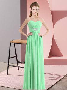 Sweetheart Sleeveless Zipper Dress for Prom Apple Green Chiffon