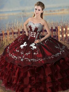 Extravagant Sleeveless Lace Up Floor Length Embroidery and Ruffles Quinceanera Dress