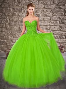 Custom Made Quinceanera Gowns Sweetheart Sleeveless Brush Train Lace Up