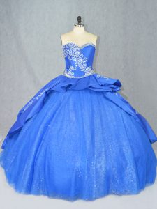 Sleeveless Court Train Lace Up Beading and Embroidery Sweet 16 Dresses