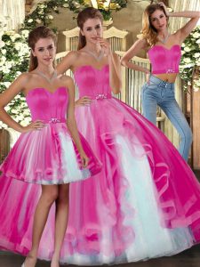 Gorgeous Tulle Sleeveless Floor Length Ball Gown Prom Dress and Beading