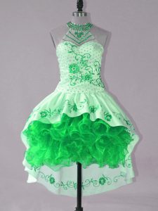 High Low Ball Gowns Sleeveless Green Party Dress Wholesale Lace Up