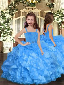 Organza Sleeveless Floor Length Little Girls Pageant Dress Wholesale and Ruffles