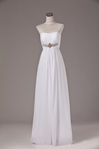 Customized Strapless Sleeveless Lace Up Wedding Gown White Chiffon