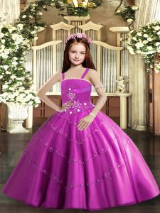 Beading Pageant Dress Toddler Lilac Lace Up Sleeveless Floor Length
