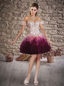 Customized Multi-color Prom Dress Prom and Party with Beading and Ruffles Sweetheart Sleeveless Lace Up