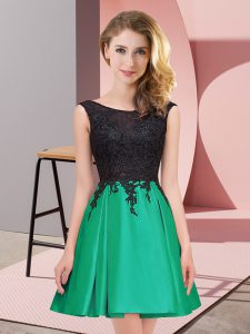 Deluxe Lace Court Dresses for Sweet 16 Green Zipper Sleeveless Mini Length