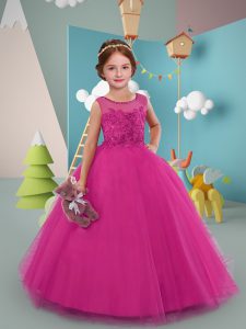 Luxury Sleeveless Beading and Lace Zipper Flower Girl Dresses