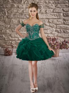Clearance Mini Length Ball Gowns Sleeveless Dark Green Lace Up