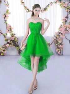 Green Sleeveless Tulle Lace Up Wedding Guest Dresses for Wedding Party