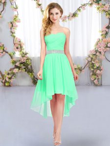Fantastic Green Sweetheart Neckline Belt Court Dresses for Sweet 16 Sleeveless Lace Up