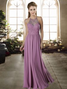 Dynamic Lilac Sleeveless Chiffon Criss Cross Court Dresses for Sweet 16 for Wedding Party