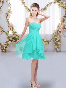 On Sale Turquoise Sleeveless Chiffon Lace Up Wedding Guest Dresses for Wedding Party