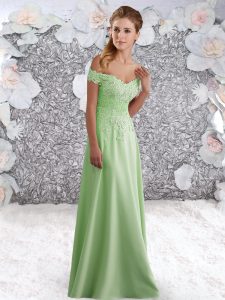 Fabulous Off The Shoulder Sleeveless Chiffon Prom Evening Gown Beading and Lace Zipper