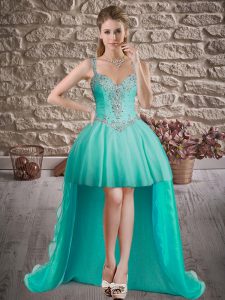 Sleeveless Beading Lace Up Prom Gown