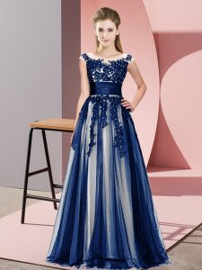 Top Selling Scoop Sleeveless Tulle Vestidos de Damas Beading and Lace Zipper