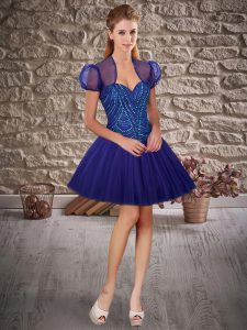 Custom Fit Tulle Sleeveless Mini Length Hoco Dress and Beading
