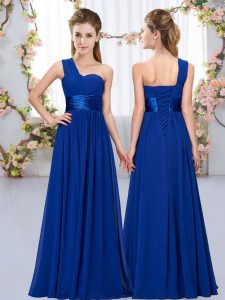 Floor Length Empire Sleeveless Royal Blue Damas Dress Lace Up