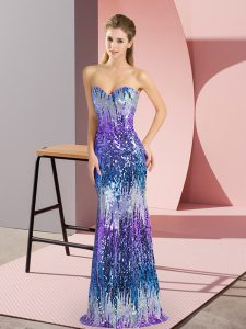 Sexy Floor Length Multi-color Homecoming Dress Sleeveless Sequins